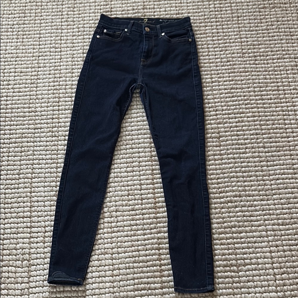 7 For All Mankind Blue Skinny Jeans Modern Fit